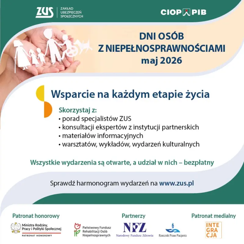 Dni Osób z Niepełnosprawnościami w ZUS. Jakie wydarzenia zaplanowano w regionie?